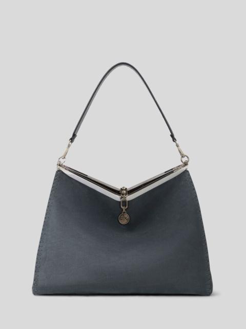 LARGE NUBUCK LEATHER VELA BAG
