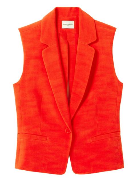 button-fastening tie-back waistcoat