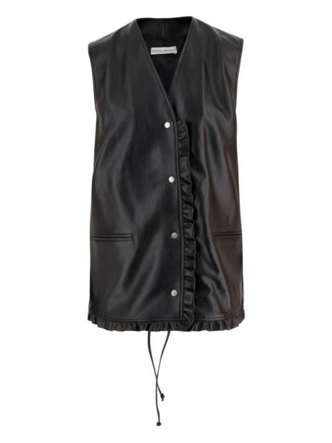 ruffled leather waistcoat