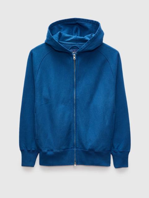 Organic Hand-Dyed Zip Hoodie in Blue