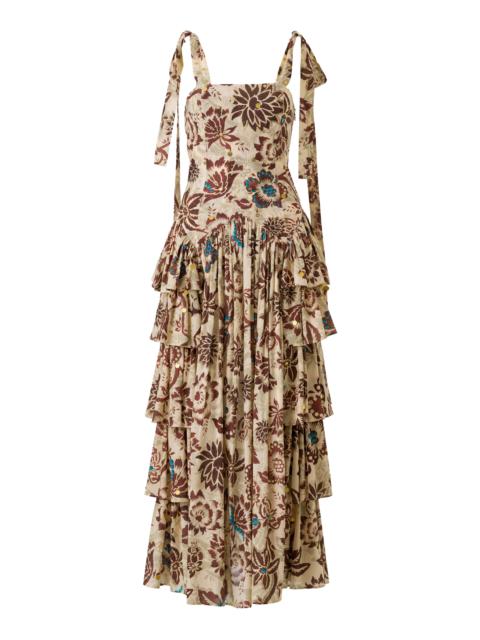 Mindy Ruffled Cotton Maxi Dress multi