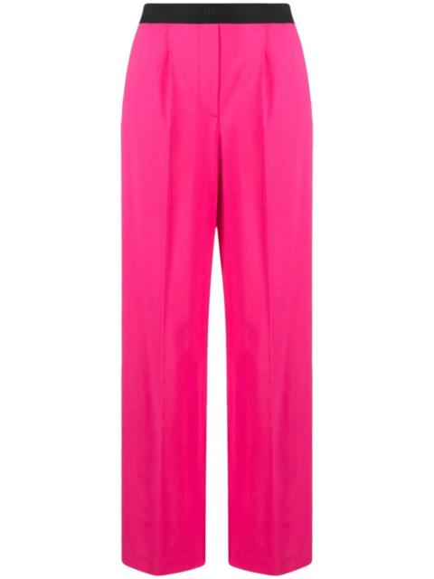 logo-waistband wide-leg trousers