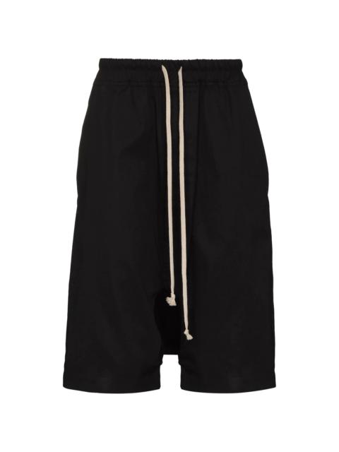 Pod drop-crotch track shorts
