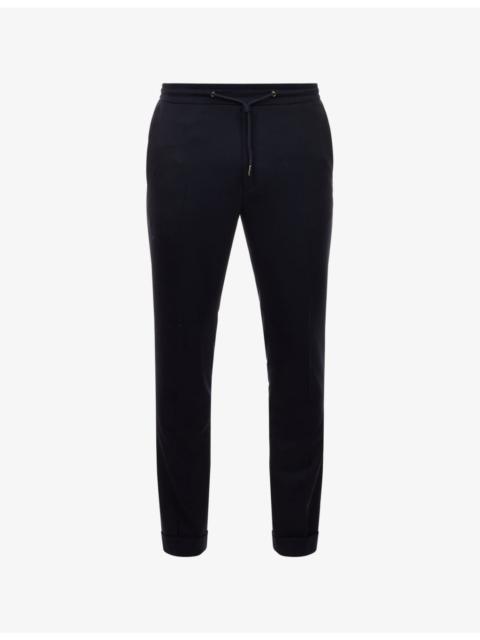 Drawstring-Waist Tapered-Leg Wool Trousers