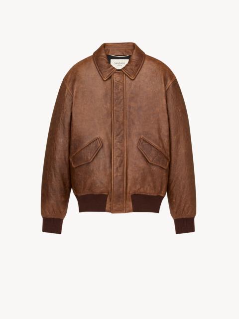 BOMBER JACKET IN VINTAGE GRAINED LAMBSKIN
