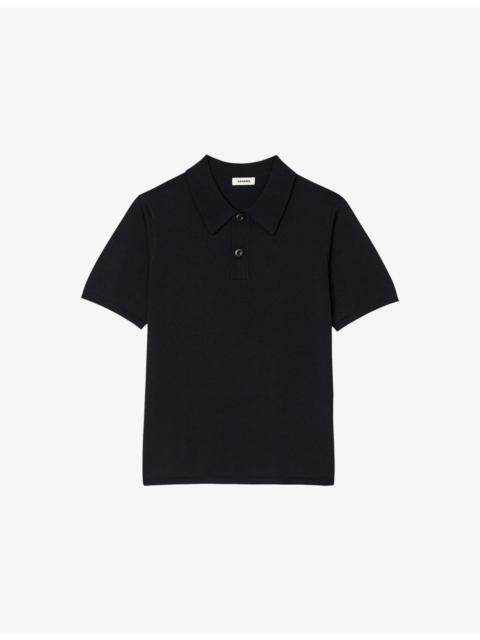 Stretch-woven polo-shirt