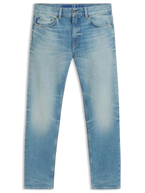 SLIM-FIT JEANS IN COMFORT-STRETCH GREEN-CAST DENIM