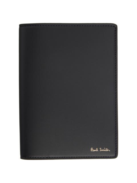 Black 'Signature Stripe' Interior Leather Passport Holder