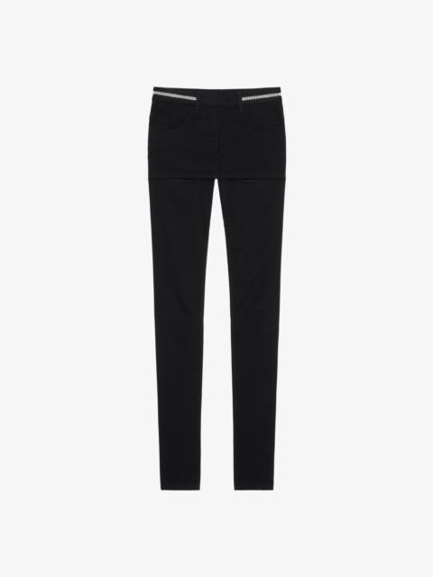 SLIM FIT JEANS IN DENIM WITH SKIRT EFFECT YOKE