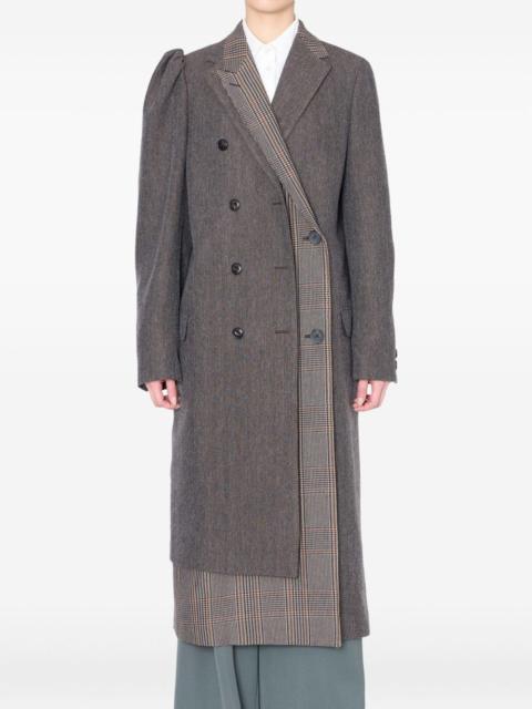 herringbone panelled coat