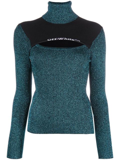 keyhole-neck multi-panel design jumper