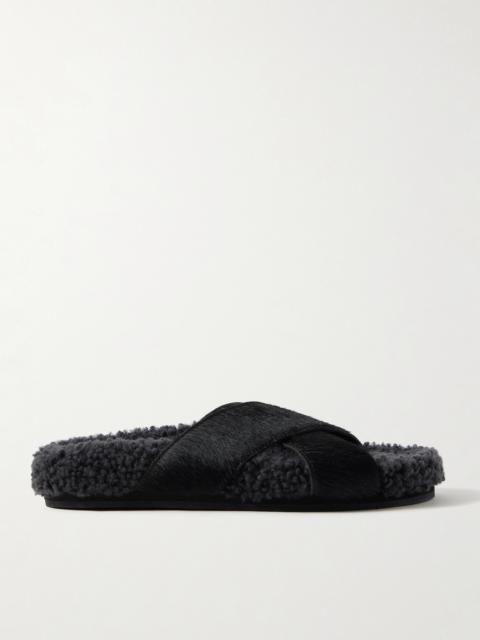 Anilio Calf Hair And Shearling Slides