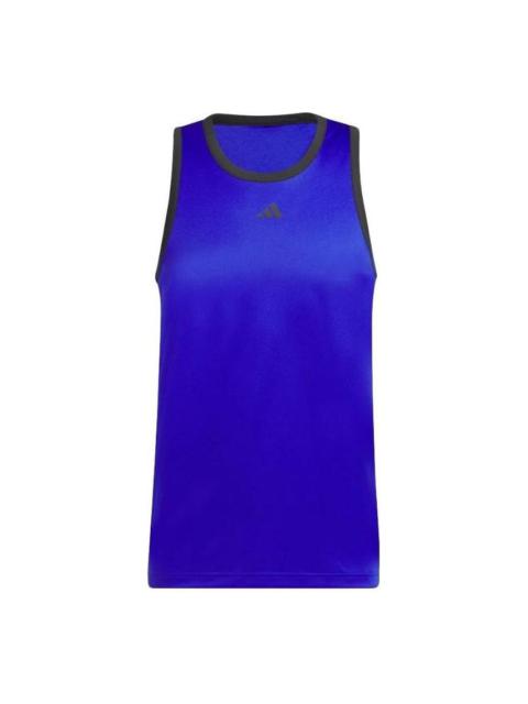adidas Legends Basketball 3-Stripes Tank Top 'Lucid Blue' IC2458
