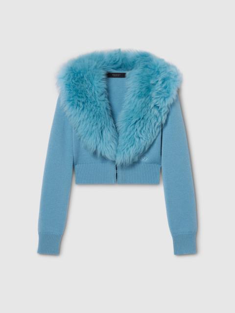 Knit wool cashmere cardigan