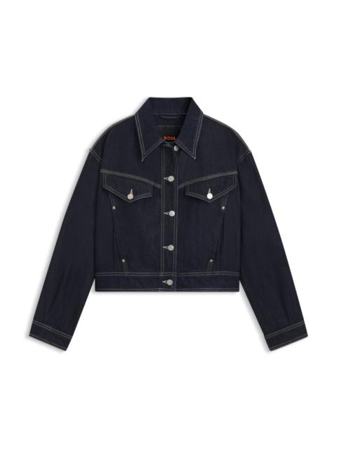 REGULAR-FIT TRUCKER JACKET IN RINSE-WASHED DENIM