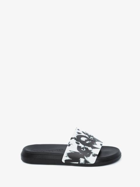 Mcqueen Graffiti Slide in White/black