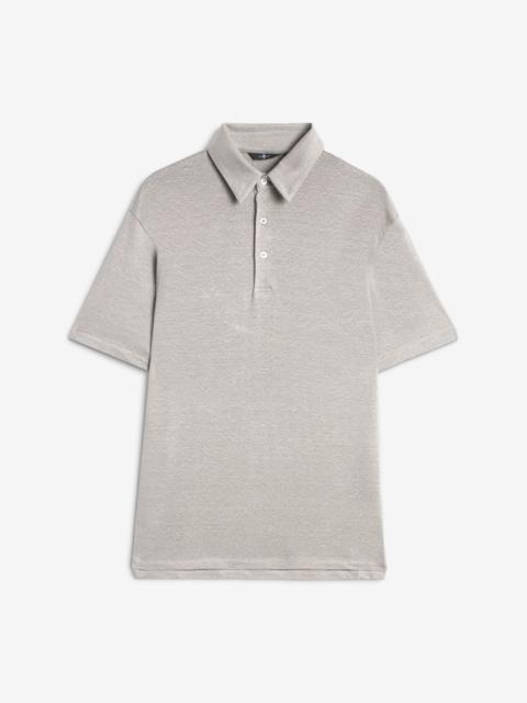 Linen Polo in Steel Grey