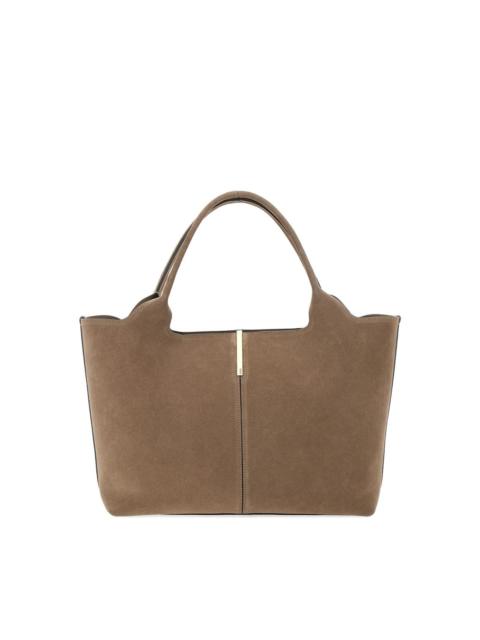 suede leather tote bag