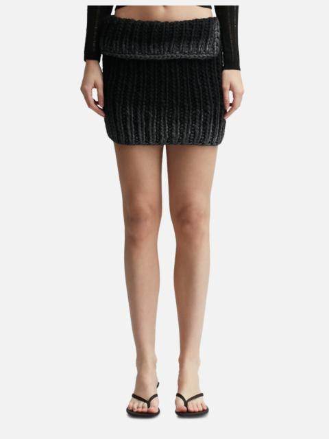 BULKY WAX KNITTED MINI SKIRT