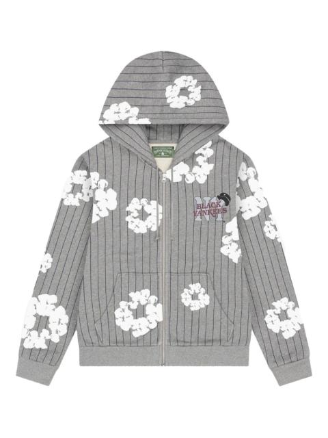 pinstripe wreath zip hoodie