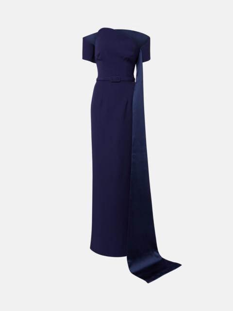 Giorgia off-shoulder crêpe gown