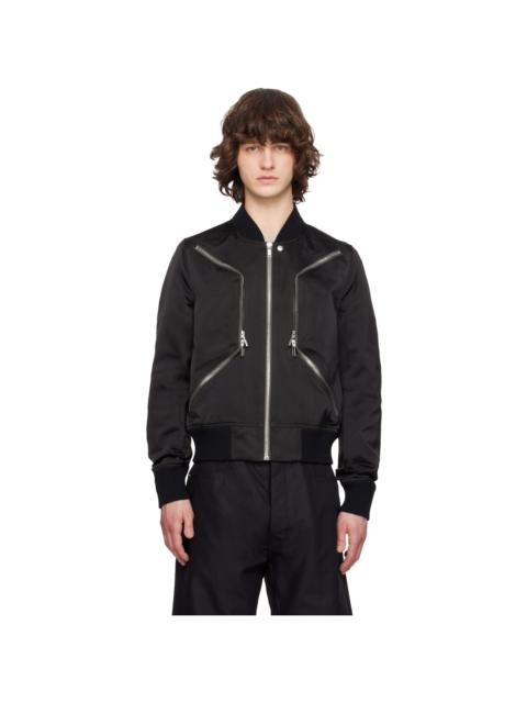 Black Temple Heizer Flight Bomber Jacket