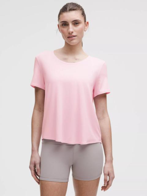 Modal-Silk Twist-Back Short-Sleeve Shirt