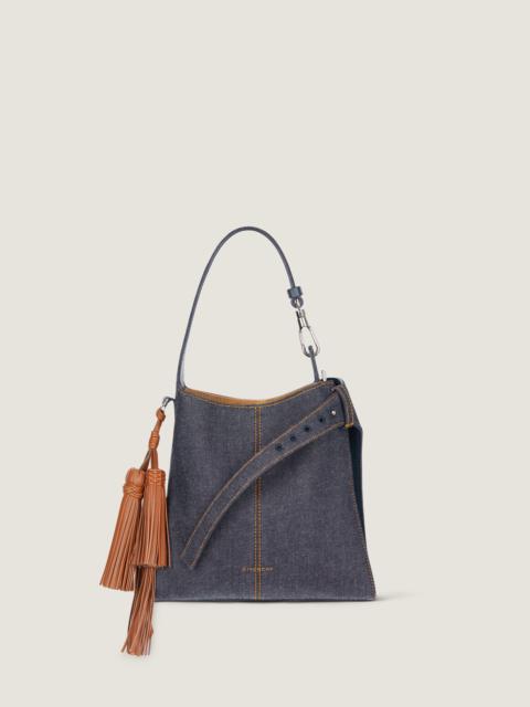 MINI BELTED HOBO BAG IN DENIM