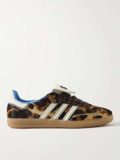 + Wales Bonner Samba Leather-Trimmed Leopard-Print Calf Hair Sneakers