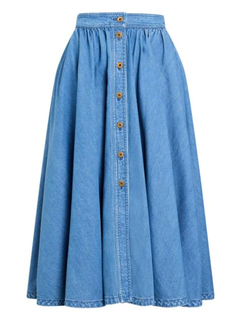 buttoned maxi A-line skirt