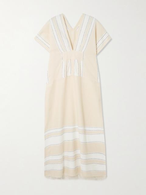 Gasira Striped Cotton-blend Maxi Dress