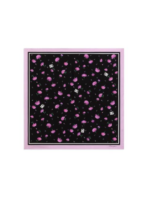 carnations-print scarf