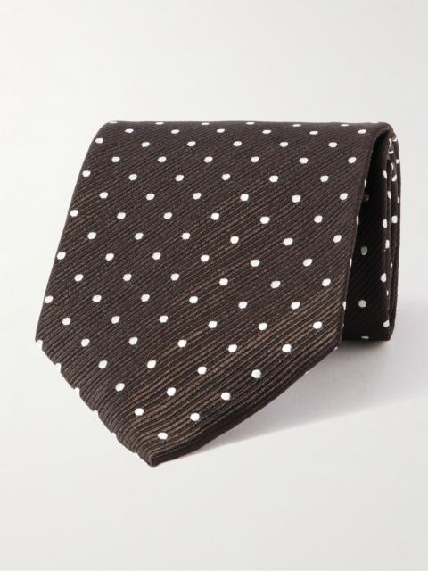 8cm Polka-Dot Silk-Twill Tie Brown