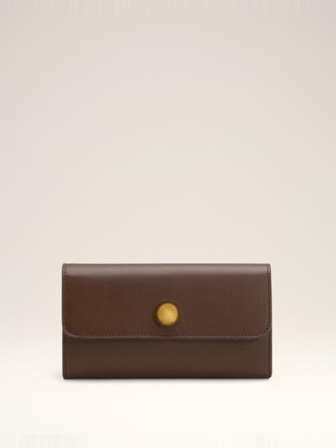 BROWN SMOOTH LEATHER CARROUSEL CONTINENTAL WALLET