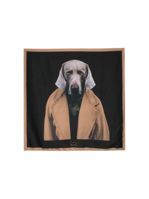 dog-print silk scarf
