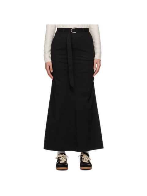 Black Belted Maxi Skirt
