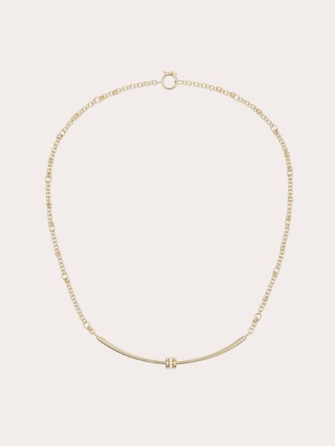 Gravity Diamond & 18k Gold Pavé Arc Necklace