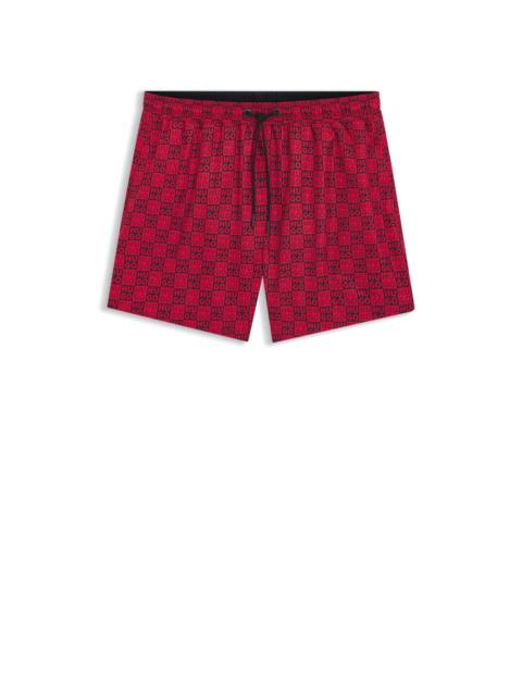 SWIM SHORTS WITH CHECKERBOARD LOGOS