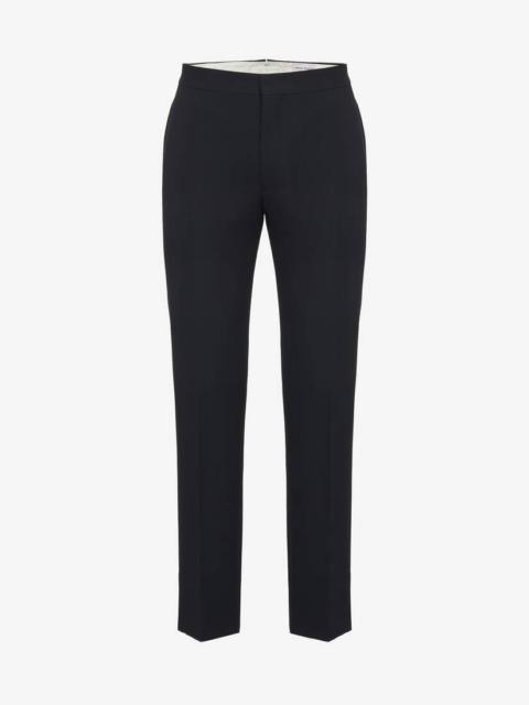 Men's Tailored Cigarette Trousers in Black