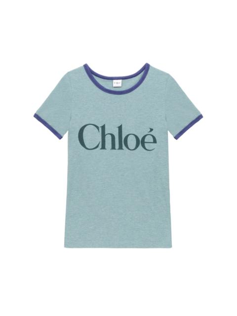 FITTED LOGO T-SHIRT IN COTTON-MIX JERSEY