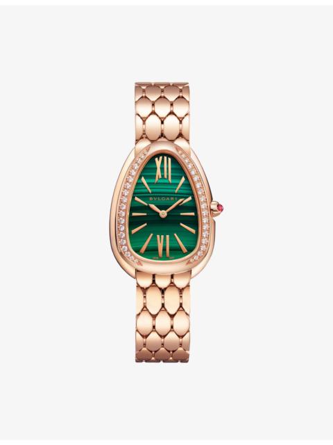 Serpenti Seduttori 18ct Rose Gold, 0.38ct Diamonds And 0.108ct Rubellite Quartz Watch