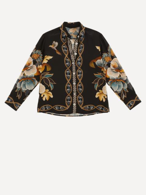 Black Floral Snake Pyjama Shirt