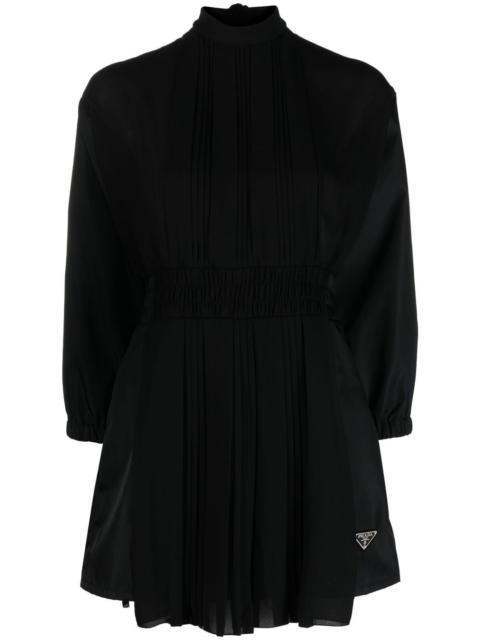pleated high-neck playsuit