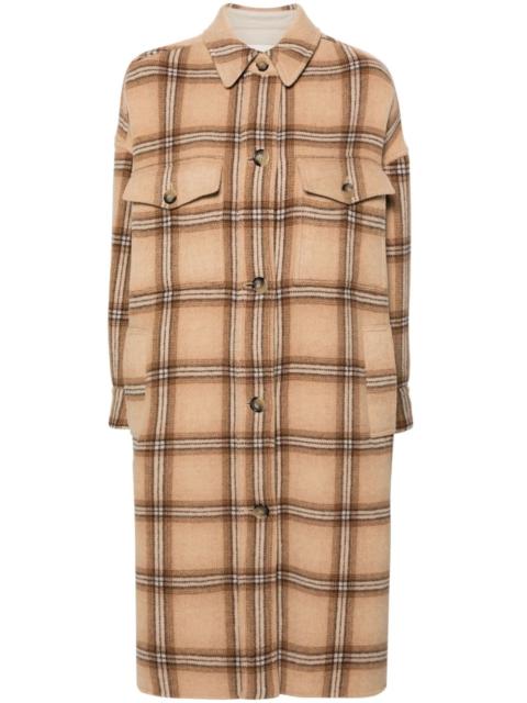 Fontizia check-pattern midi coat