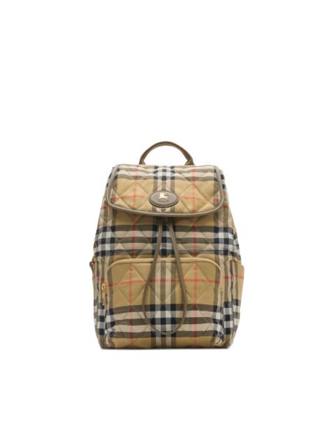 Horseshoe checked-pattern backpack