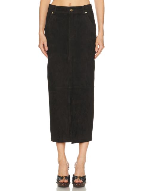 Erika Leather Suede Skirt