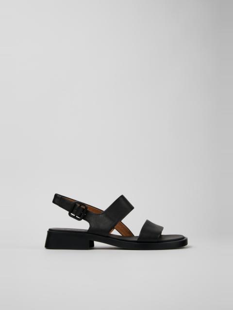 Black Leather Sandals for Women.