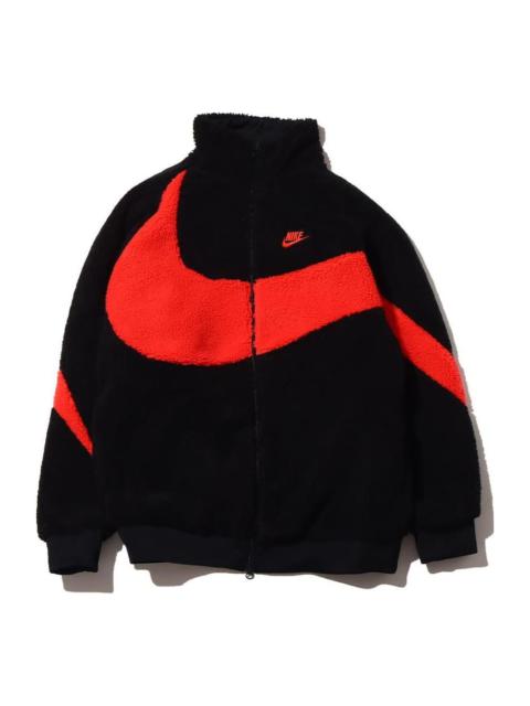 Nike Big Swoosh Reversible Boa Jacket (Asia Sizing) 'Black Chili Red' BQ6546-008