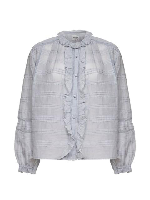 button ruffled shirt