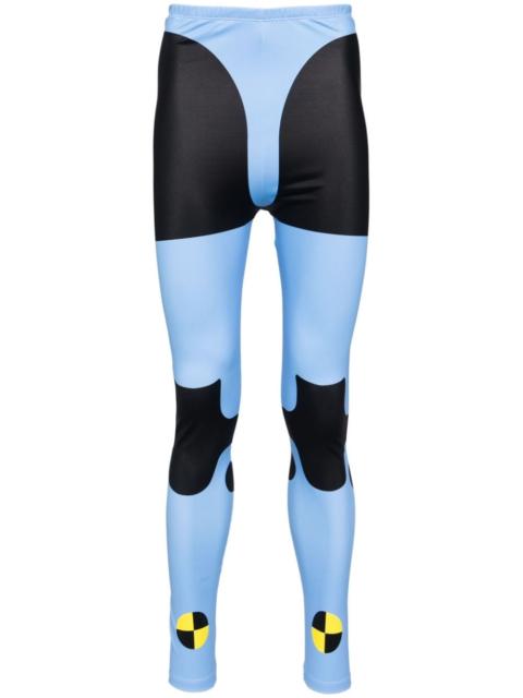 Dummy-print cycling leggings